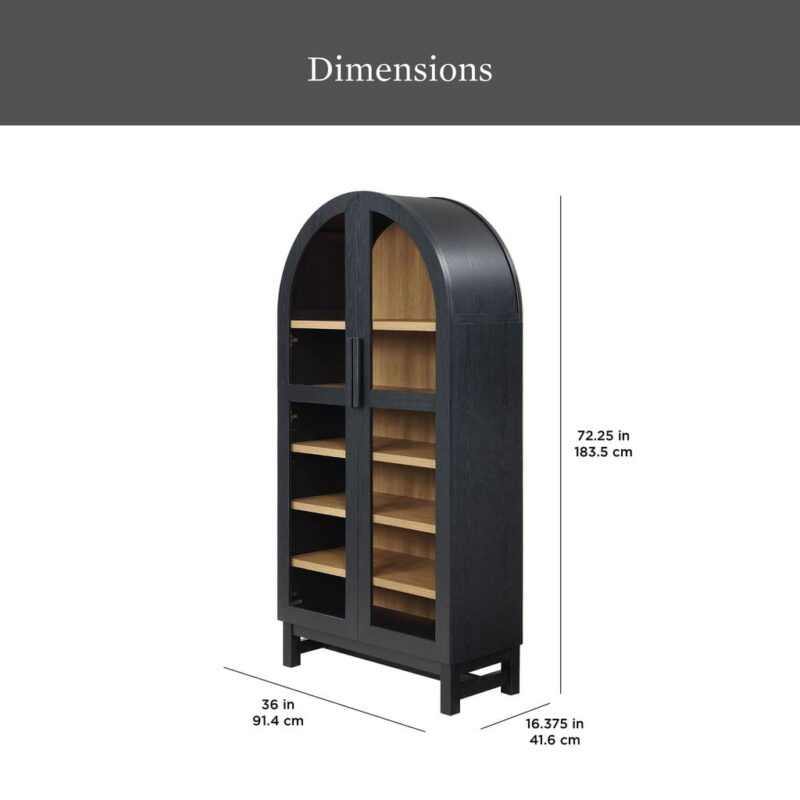 Better Homes & Gardens Juliet Arch Accent Cabinet, Black Finish - Image 3