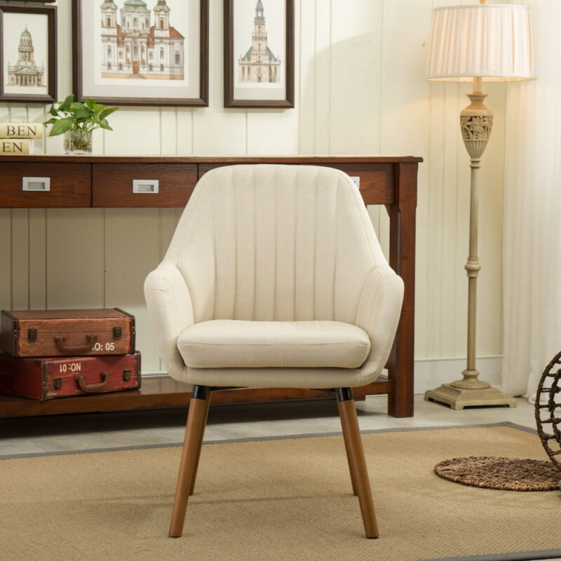 Roundhill Furniture Tuchico Contemporary Fabric Accent Chair, Tan - Image 4