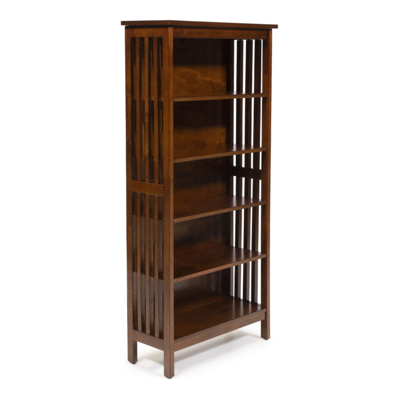 Furniture of America Aziz 5-Shelf Bookcase, Antique Oak - Image 3